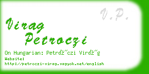 virag petroczi business card